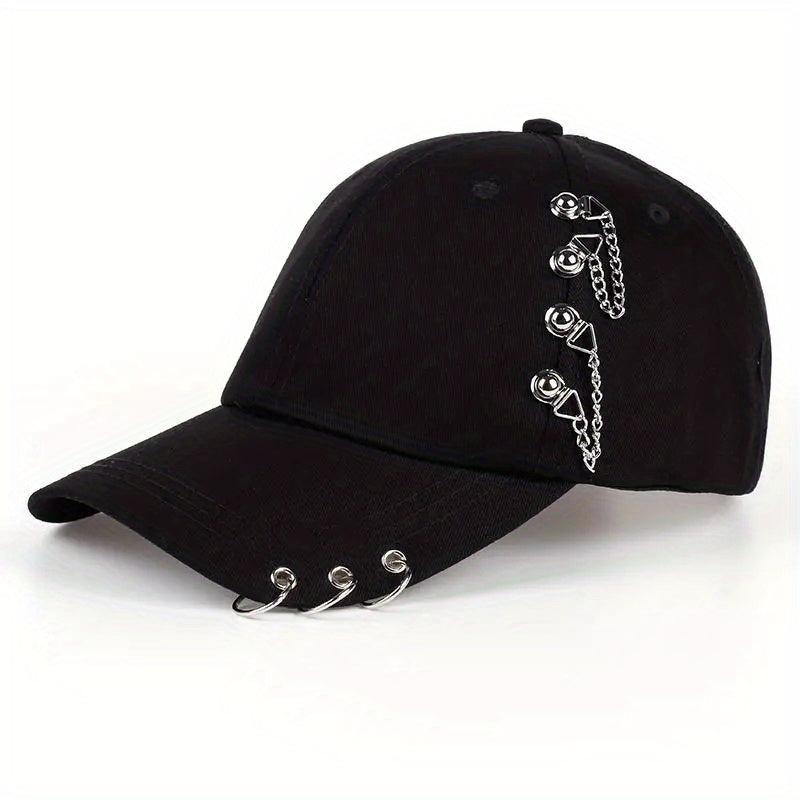 Ring Chain Baseball Cap Unisex Hip Hop Dad Hat Adjustable Sun Hat