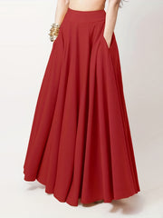 High Waist Pleated Maxi Skirt