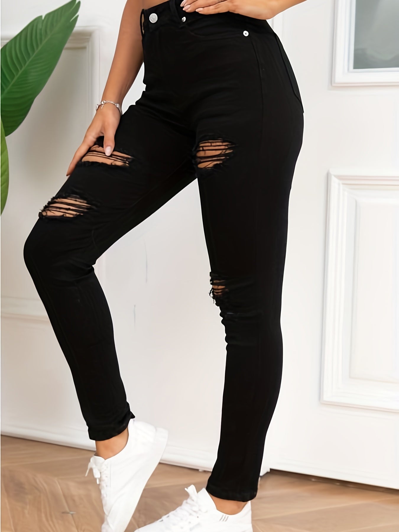 High Rise Skinny Jeans High Strech Casual Denim Pants Women's