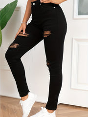 High Rise Skinny Jeans High Strech Casual Denim Pants Women's