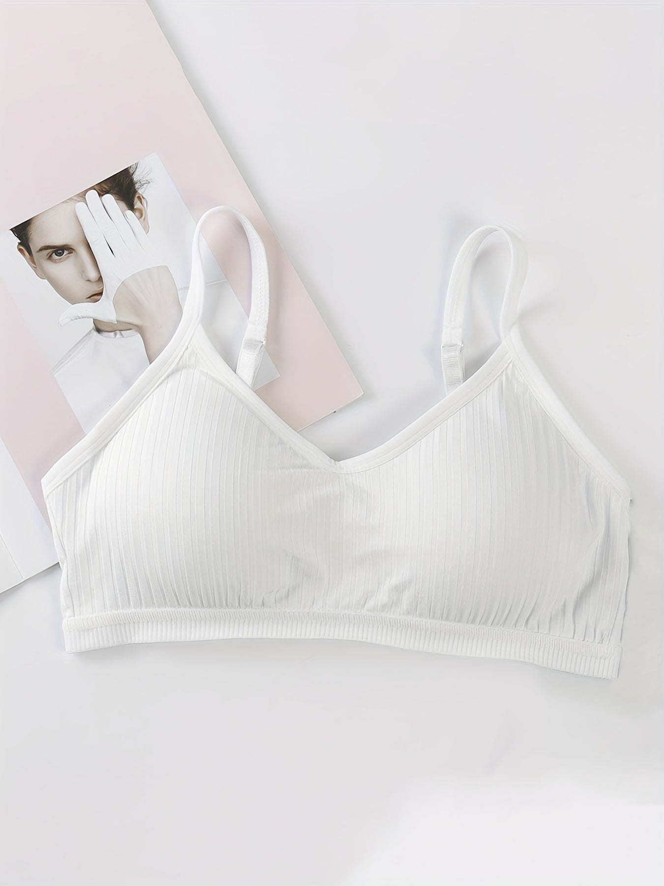 3pcs Girl's Comfy Camisole Beautifying Back Chest Vests Push Up Sexy Lingerie