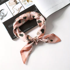 Classic Printed Square Scarf Bandana Silk Neckerchief Women