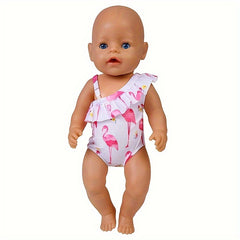 Flamingo Swimsuit for 18" Youngsters Dolls Bikini Outfit Multiple Colors