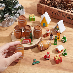 Wooden Barrel Bar Scene Props with Model Accessories Dollhouse Toy