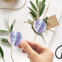 Rainbow Laser Adhesive Thank You Label Gift Decoration Sticker