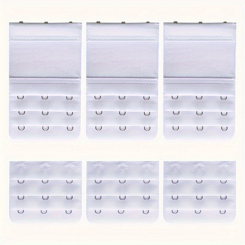 6pcs 3 Hooks Bra Strap Extenders Comfortable Adjustable Band Women's Accessories
