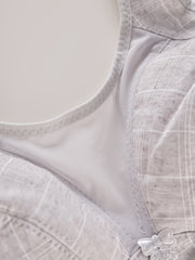 Plus Size Plaid Print Wireless Comfort Bra