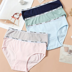 5pcs Letter Tape Briefs Stretchy Intimates Panties Women's Lingerie
