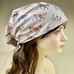 Yellow Horse Pattern Satin Square Scarf Head Wraps Neckerchief For Women