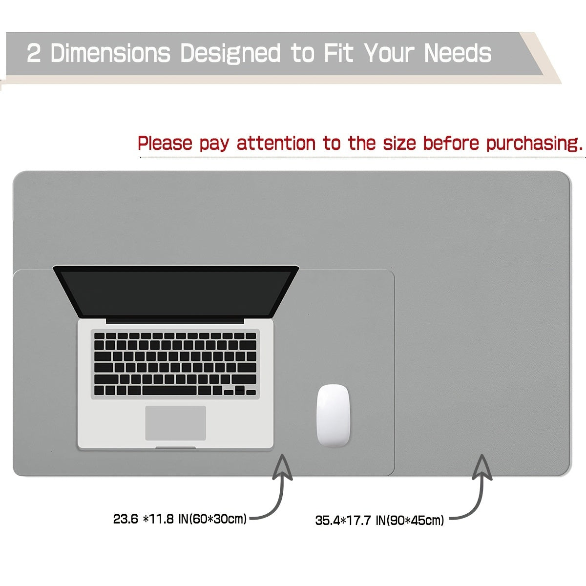 Double Side PU Mouse Pad Desk Mat 5 Colors