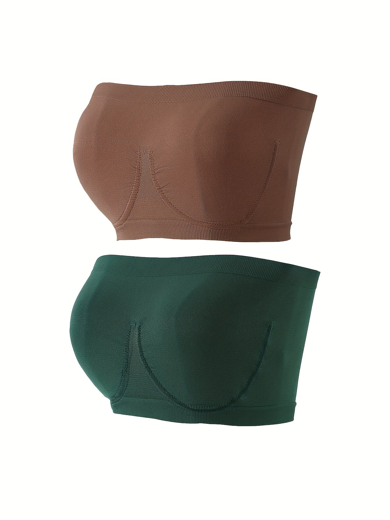 2pcs Seamless Bandeau Bras Soft Stretch Intimates Women's Lingerie