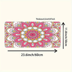 Retro Floral Pattern Mousepad Keyboard Pad Rubber Anti Slip Office Desk Mat