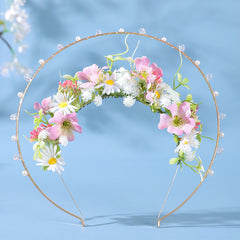 Elegant Floral Bridal Headband with Pearls & Crystals
