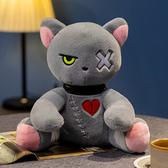 Creepy Cat Plush Spooky Gothic Stuffed Animal Horror Cat Doll
