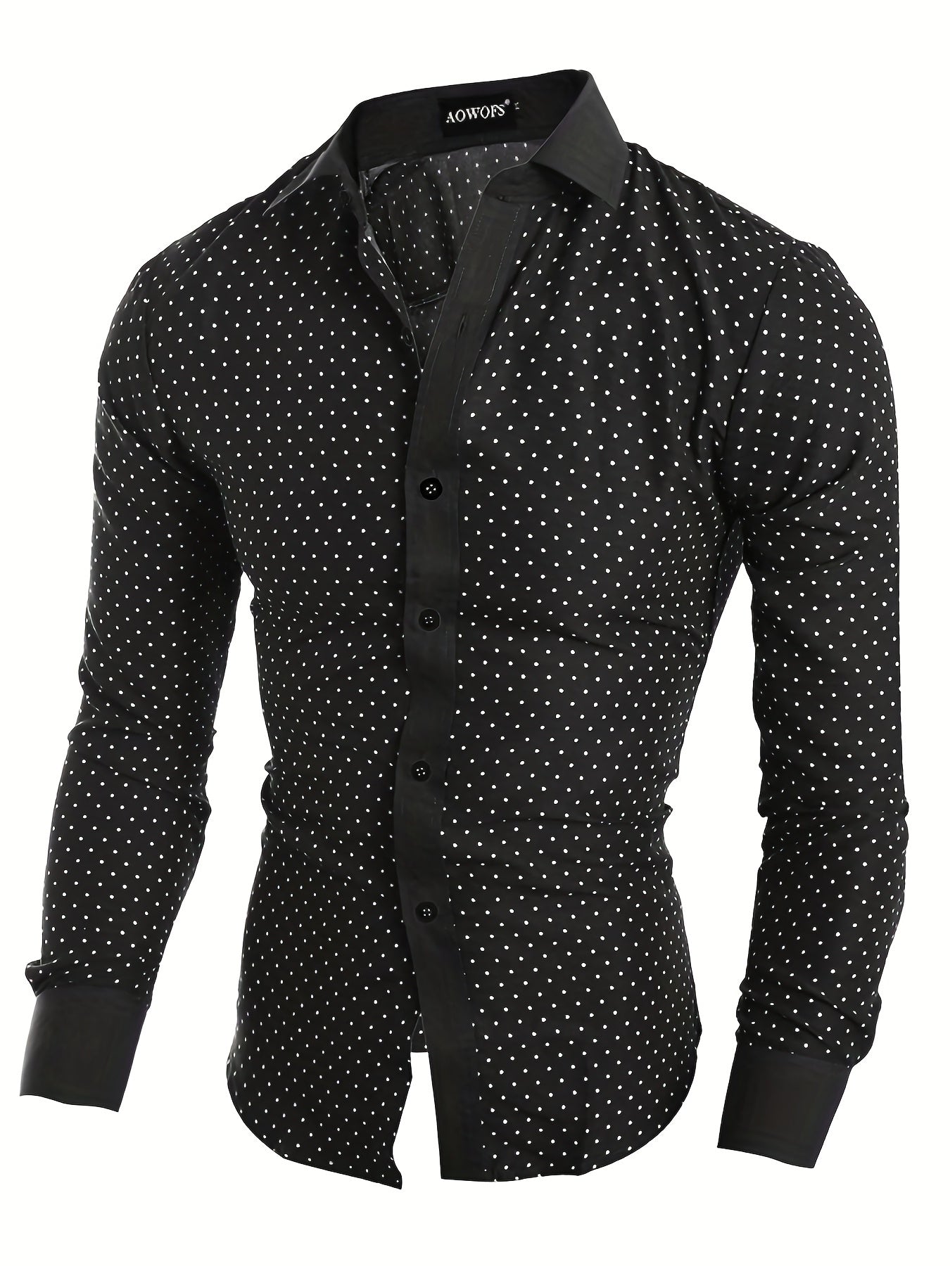 Polka Dot Graphic Print Men's Casual Lapel Shirt