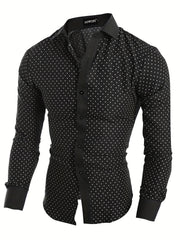 Polka Dot Graphic Print Men's Casual Lapel Shirt