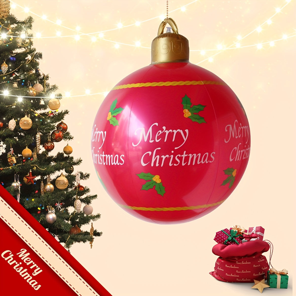 Inflatable Christmas Ball 23.6in Outdoor Decoration
