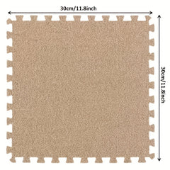 6pcs Plush Puzzle Foam Floor Mat Bay Window Mat Seat Mat
