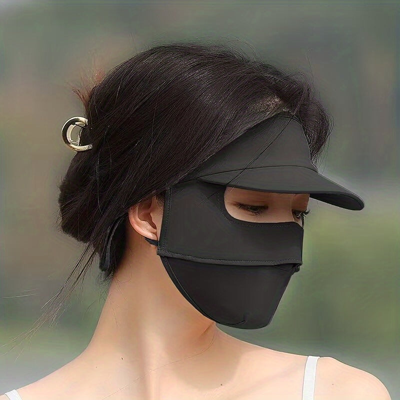 Ice Silk Sunproof Mask With Brim Lightweight UV Protection Face Cover