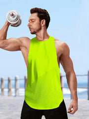 Men's Solid Tank Top for Summer Gym Workout
