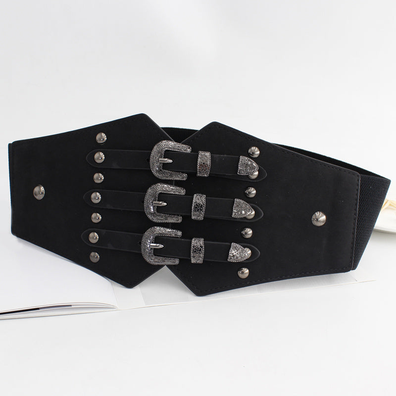 Women's Western Corset Belt Elastic Waist Belts for Dresses