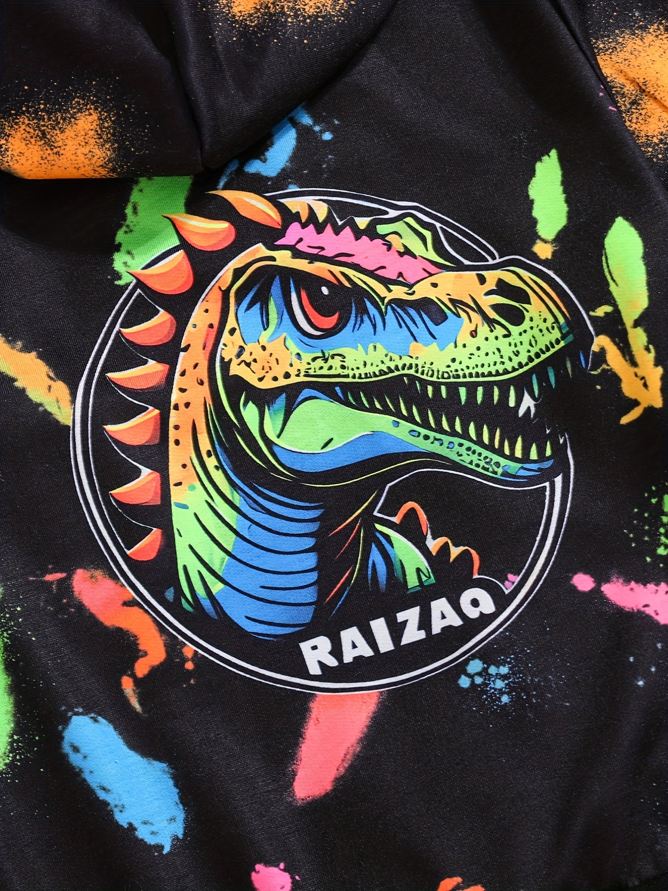 Dino Print Boys Hooded Sweatshirt Long Sleeve Jacket