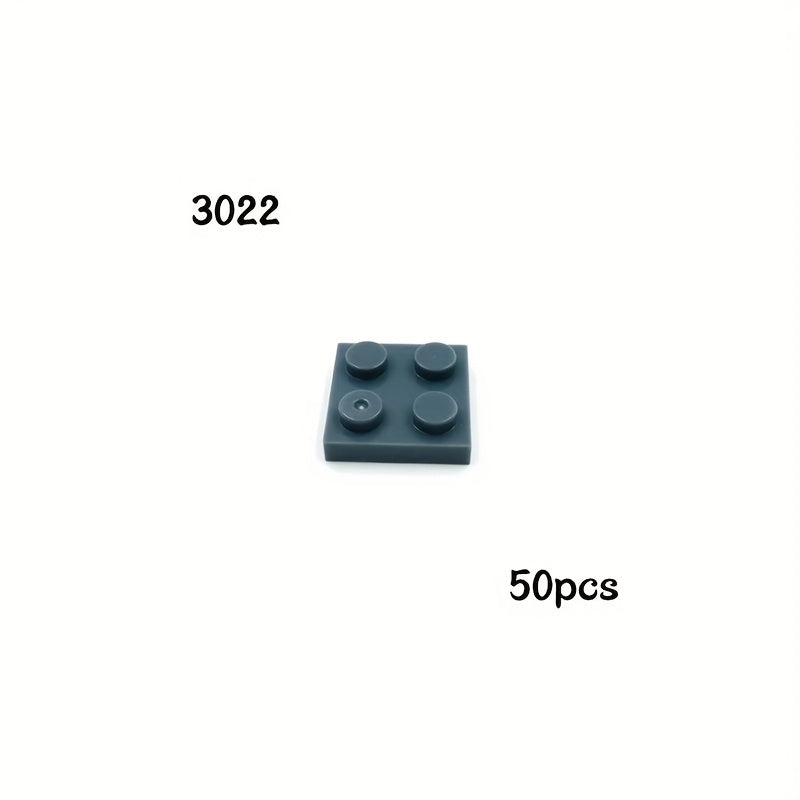 50pcs MOC Building Blocks Thin Plate 2x2 Dots DIY Toy for Kids