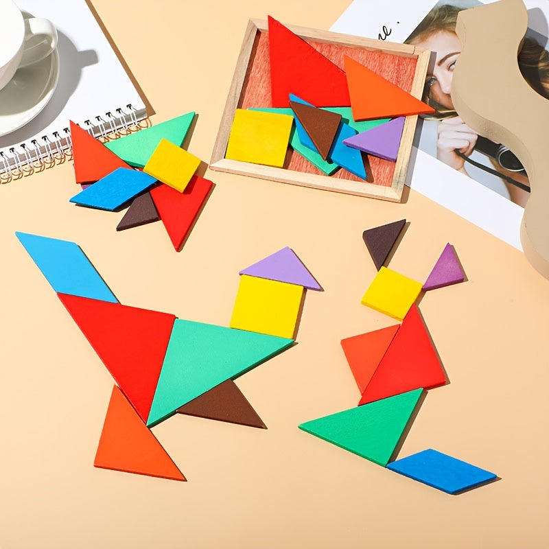 2pcs Geometric Shape Building Blocks Versatile Puzzle Board