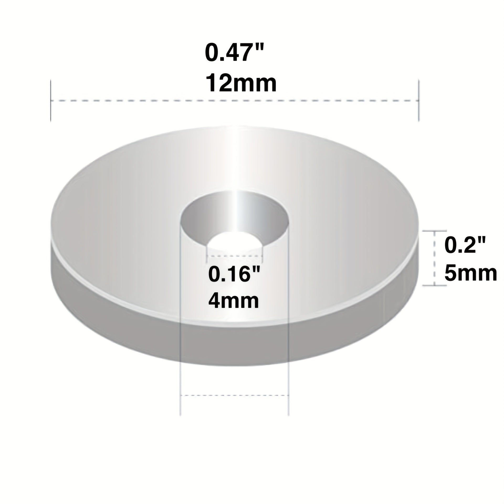 120pcs 12x5 Hole 4mm Strong Magnet With Holes