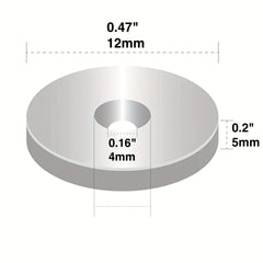 120pcs 12x5 Hole 4mm Strong Magnet With Holes