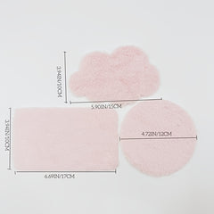 3pcs Mini Plush Rug Set Doll Micro Simulation Floor Mat for Dollhouse