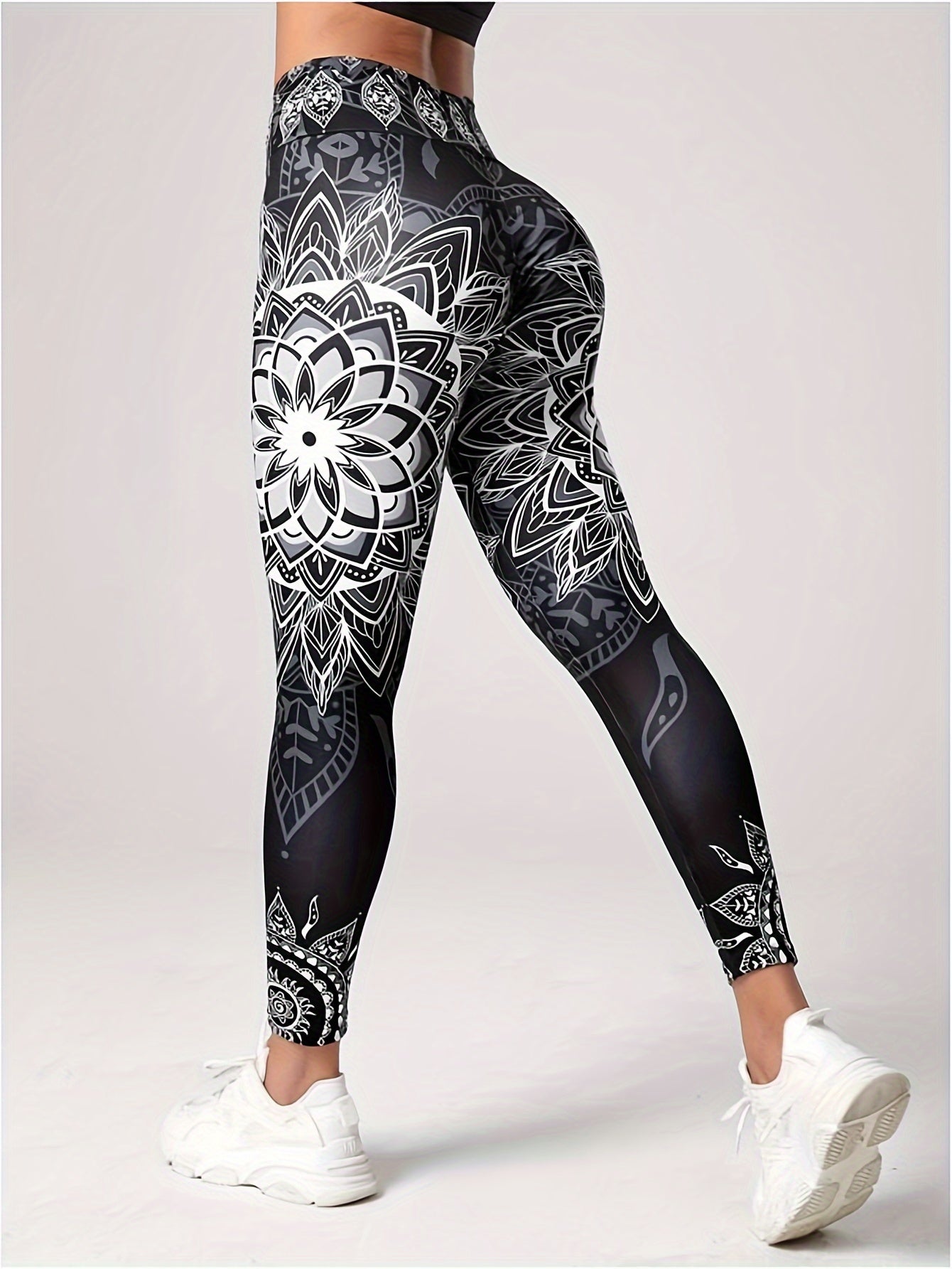 Lotus Flower Yoga Pants High Waist Leggings Women's Activewear