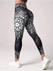 Lotus Flower Yoga Pants High Waist Leggings Women's Activewear