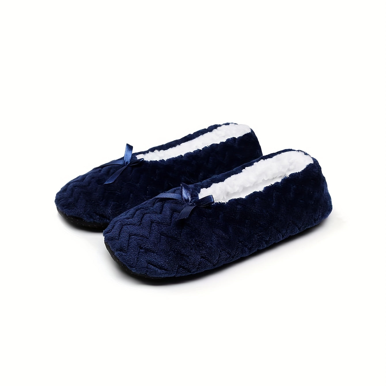 Cozy House Slippers With Bowknot Anti skid Slip on Shoes For Men