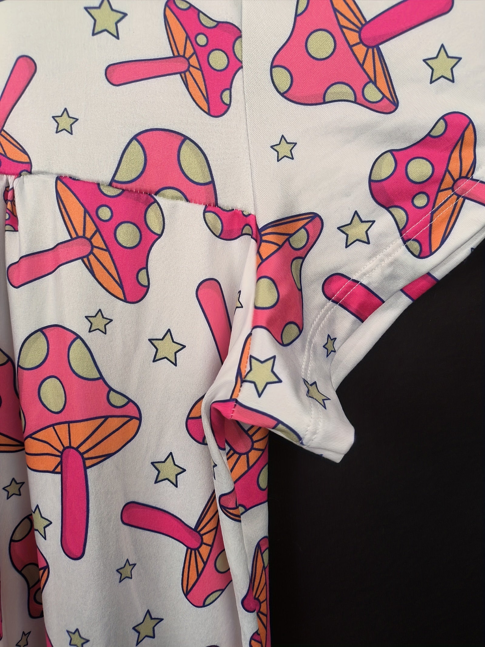 Mushroom & Star Print Loungewear Dress