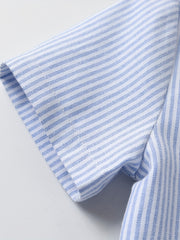 Boys Striped Shirt & Suspender Shorts Set