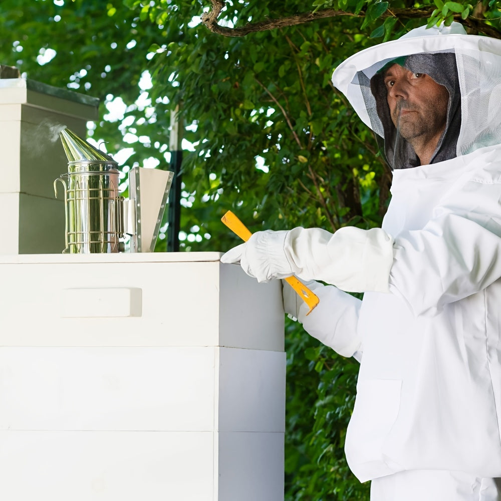 Breathable Beekeeping Suit Half Body Smock With Veil Beekeeper Outfit