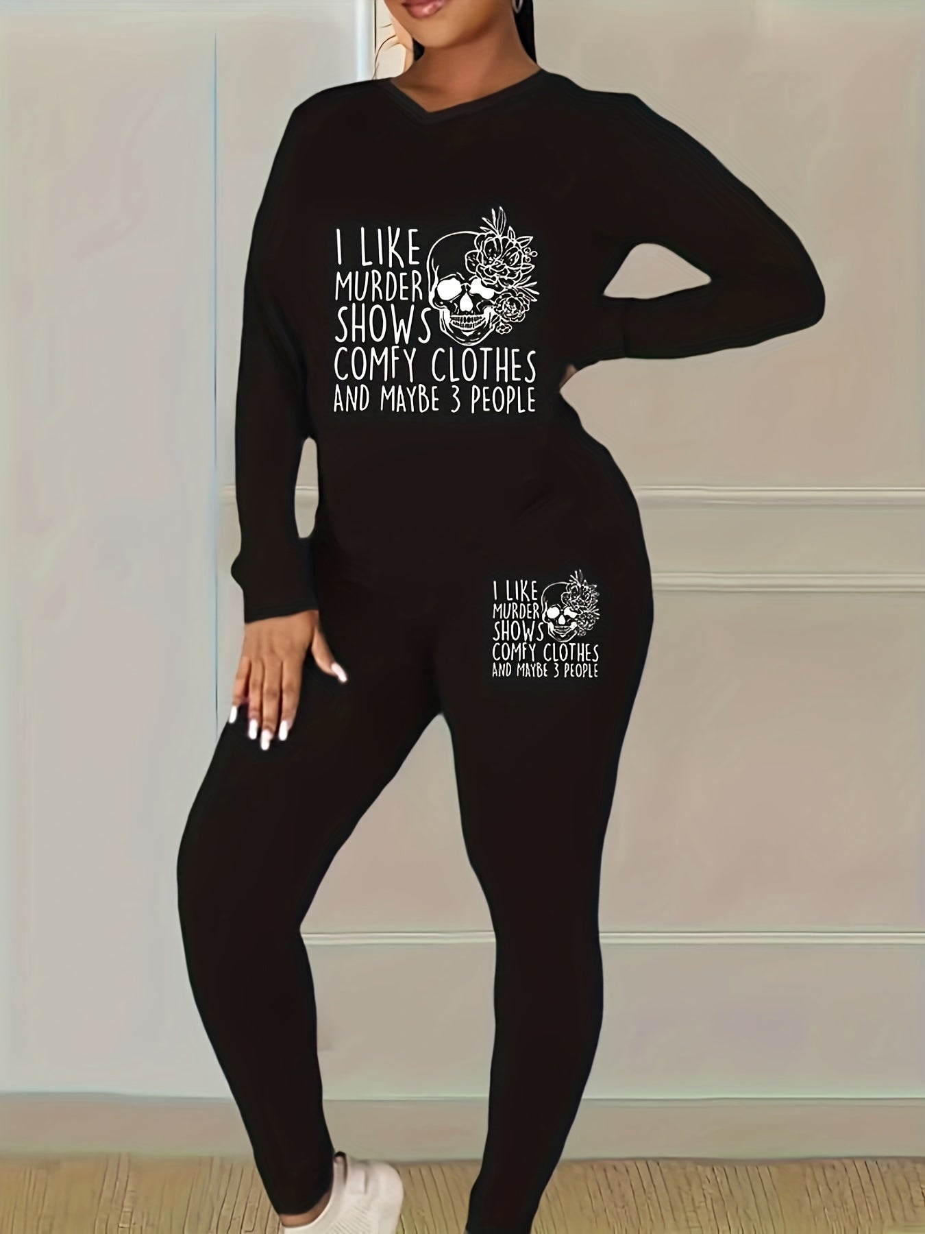 Cartoon Witch & Pumpkin Print 2 Piece Set