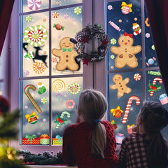 Christmas Glass Stickers Candy Man Candy Stick Static Stickers