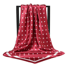 Geometric Round Dot Bandana 35 Square Scarf Large Satin Scarf Dots Pattern Heads
