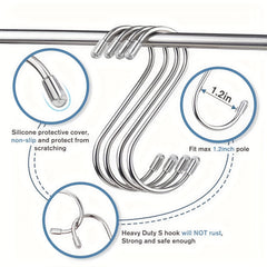10pcs S Hooks Stainless Steel Hangers for Storage