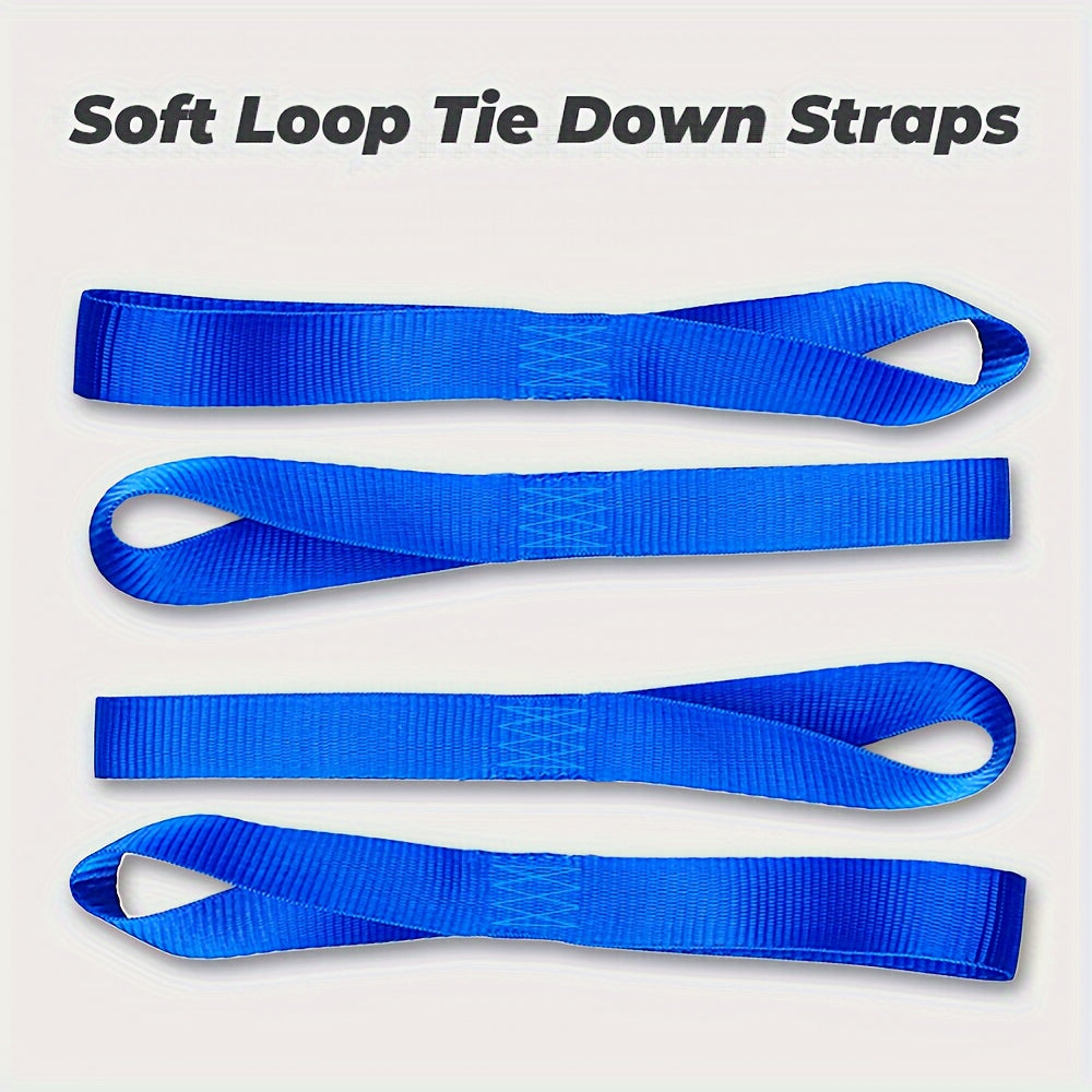 4pc Soft Loop Tie Down Straps for Motorcycle Scooter Dirt Bike Garden Equipment