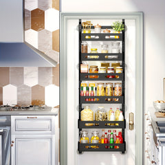 6 Tier Door Pantry Organizer Metal Pantry Organization And Storage