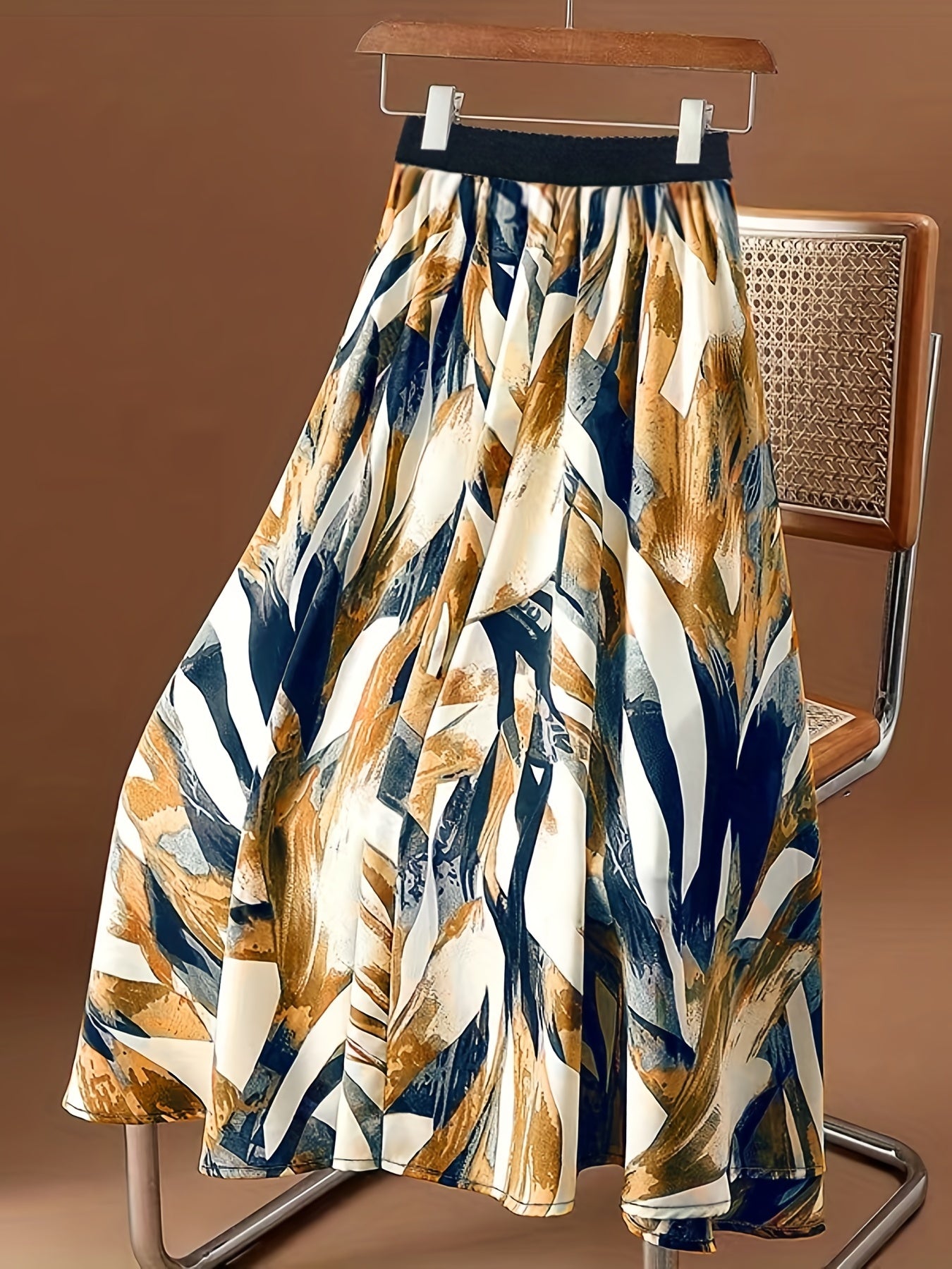 Floral Print Elastic Waist Skirt for Women