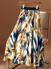 Floral Print Elastic Waist Skirt for Women