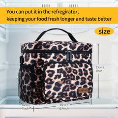 Leopard Print Lunch Bag for Women Insulated with Ice Pack
