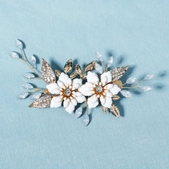 Rhinestone Crystal Pearl Bridal Hair Clip Flower Duck Billed Clip