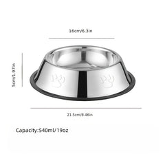 Stainless Steel Dog Feeder Bowl - Non Spill Non slip Dog Food Bowl