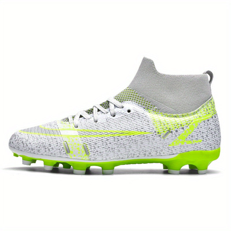 Men's High Top Colorblock Soccer Boots Football Cleats Shoes
