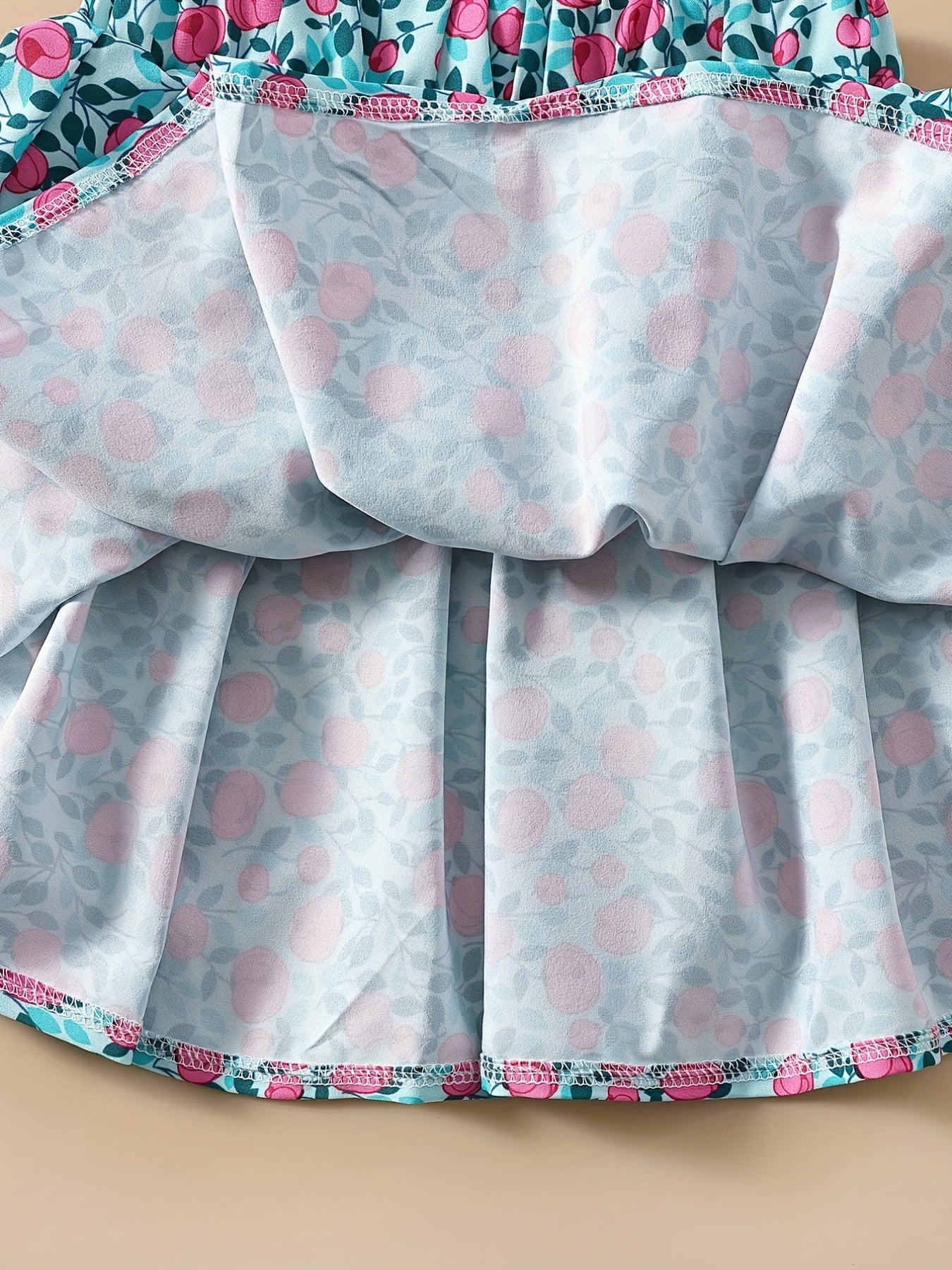 Toddler Girls Flowers Graphic Elastic Waist Skirt For Party Vacation